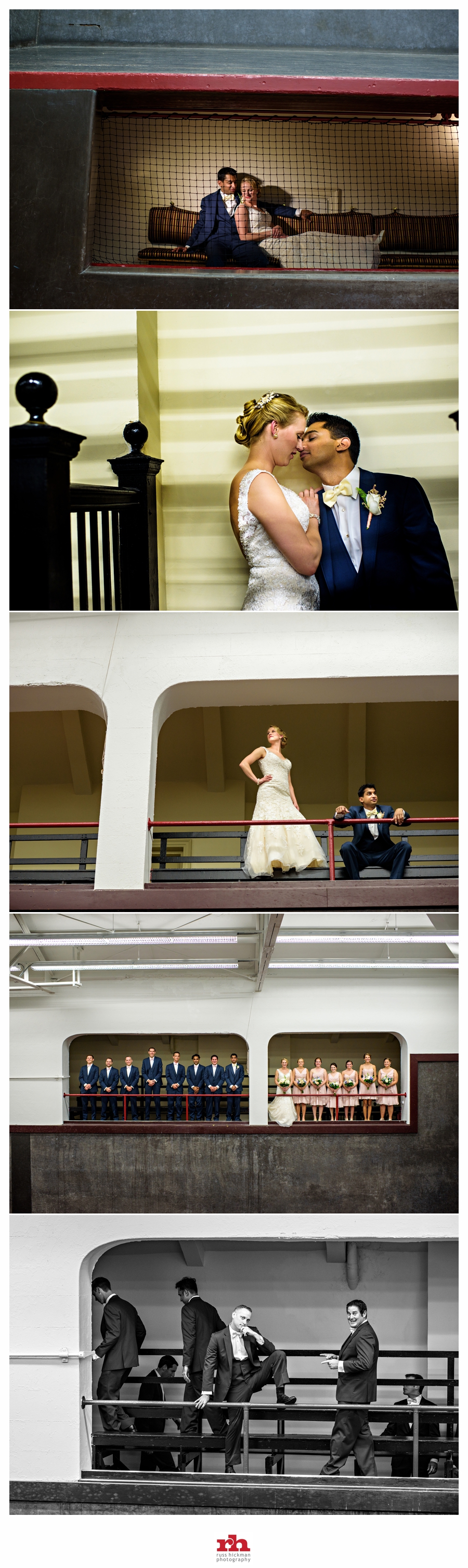 A wedding couple are joined by their Bridesmaids and Groomsmen in Philadelphia.